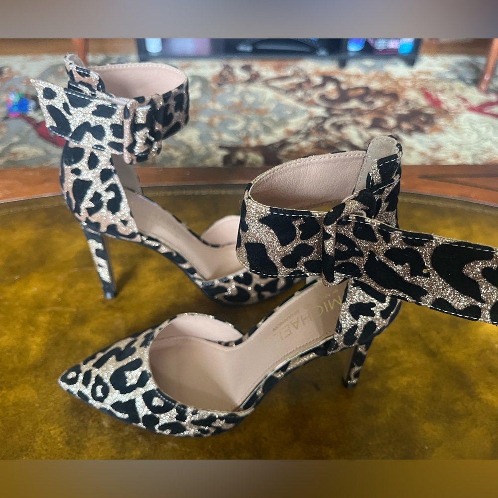 Michael Shannon Leopard Glitter Women's Stilettos - Picture 4 of 7